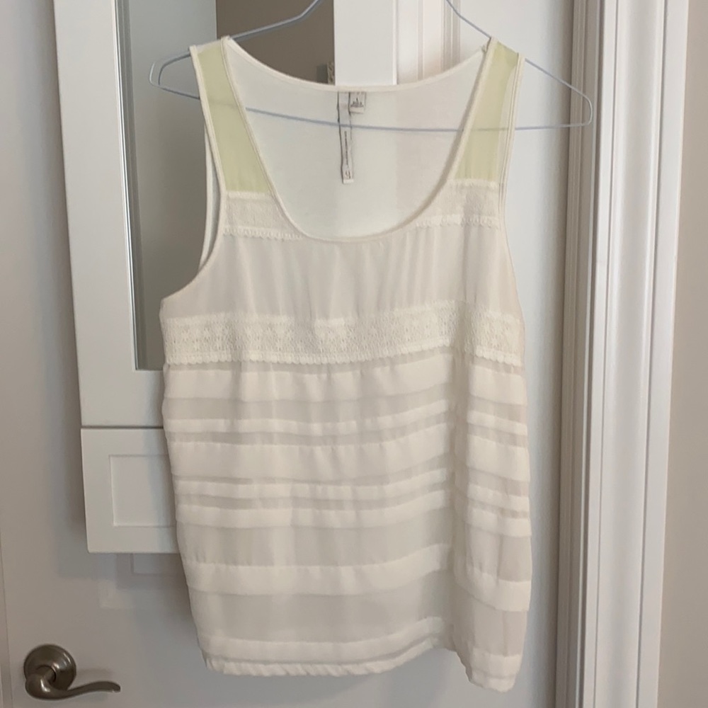 Lauren Conrad Cream with lace detail tank top